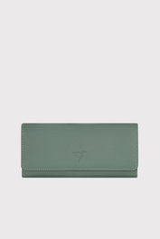 Zoozie Bags Angel Cartera de Mujer en Piel auténtica Color Menta con Cierre de Cremallera y Múltiples Compartimentos 20x10.5cm